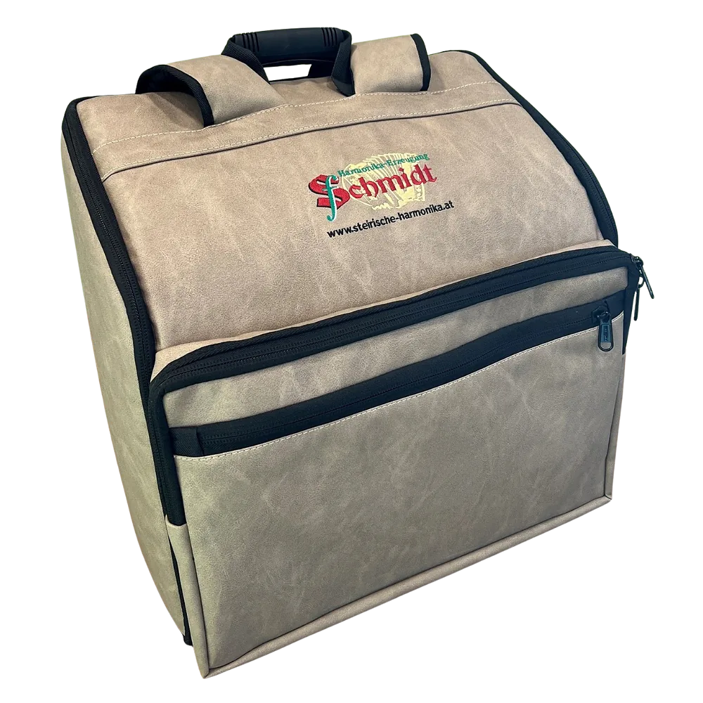 Rucksack Leder Beige 4-reihig